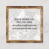 Botanische Blume | Antike Rahmen Quadratische Visitenkarte (Rückseite)