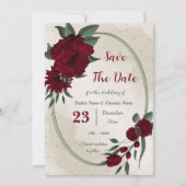 Botanische Blume aus Burgund Save The Date (Vorderseite)