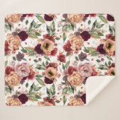 Botanische Blume aus Burgundy Red Orange fallen Sherpadecke (Vorderseite (Horizontal))