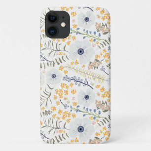 Botanische Blume aus süßgelbem Blau Case-Mate iPhone Hülle