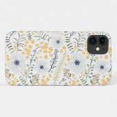 Botanische Blume aus süßgelbem Blau Case-Mate iPhone Hülle (Rückseite (Horizontal))