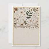 Botanische Blume & Blätter Hochzeit der Natur Einladung (Rückseite)