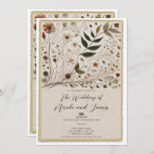 Botanische Blume & Blätter Hochzeit der Natur Einladung (Vorne/Hinten)