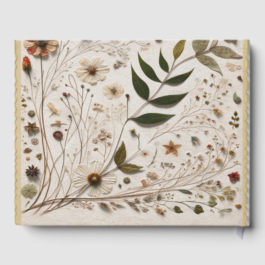 Botanische Blume & Blätter Hochzeit der Natur Gästebuch (Rückseite)