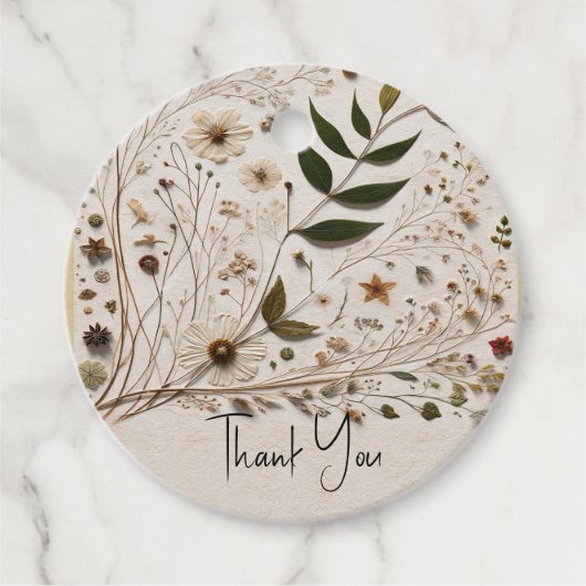 Botanische Blume & Blätter Hochzeit der Natur Geschenkanhänger (Vorderseite)