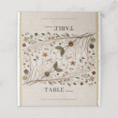 Botanische Blume & Blätter Hochzeit der Natur Platzkarte (Außenseite Aufgefaltet)