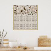 Botanische Blume & Blätter Hochzeit der Natur Poster (Küche)