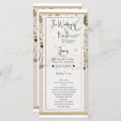 Botanische Blume & Blätter Hochzeit der Natur Programm (Vorne/Hinten)