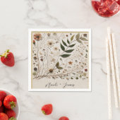 Botanische Blume & Blätter Hochzeit der Natur Serviette (Beispiel)