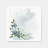 Botanische Blume blau-weiß Serviette (Vorderseite)