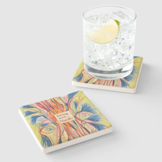 Botanische Blume Bloom - Anpassbar Steinuntersetzer (Seitenansicht)