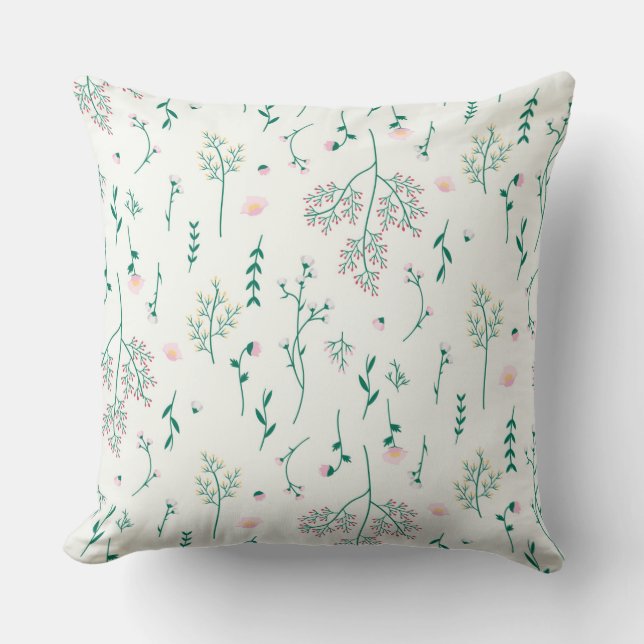 Botanische Blume Blumenmuster 20" x 20" Kissen (Vorderseite)