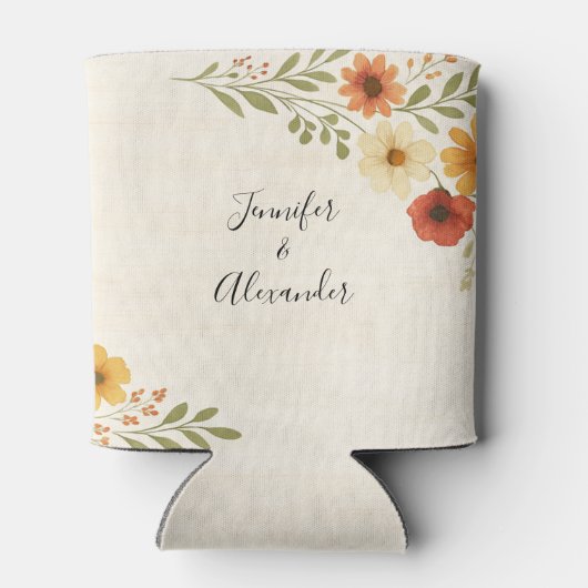 Botanische Blume Boho Wedding Dosenkühler (Rückseite)