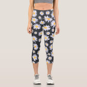 Botanische Blume Capri Leggings (Vorderseite)