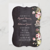 Botanische Blume Chalkboard Brauttee Party Einladung (Rückseite)