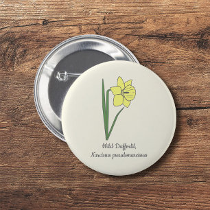 Botanische Blume Daffodil Pastel Button
