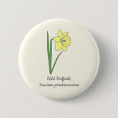 Botanische Blume Daffodil Pastel Button (Vorderseite)