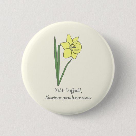Botanische Blume Daffodil Pastel Button (Vorderseite)