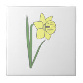 Botanische Blume Daffodil Pastel Fliese (Vorderseite)