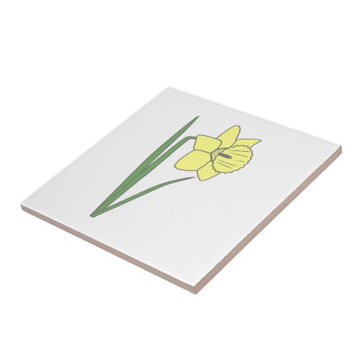 Botanische Blume Daffodil Pastel Fliese (Seite)