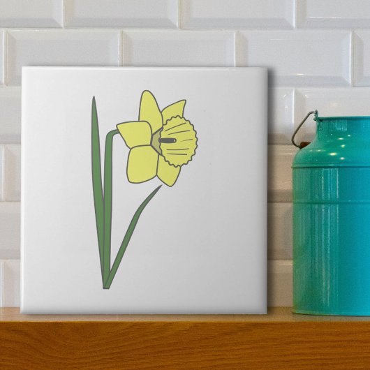 Botanische Blume Daffodil Pastel Fliese