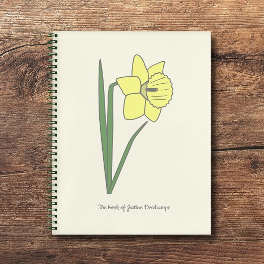 Botanische Blume Daffodil Pastel Notizblock