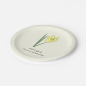 Botanische Blume Daffodil Pastel Pappteller (Schrägansicht)