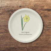 Botanische Blume Daffodil Pastel Pappteller