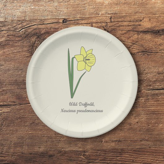 Botanische Blume Daffodil Pastel Pappteller