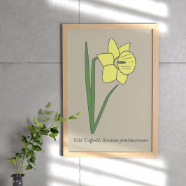Botanische Blume Daffodil Pastel Poster