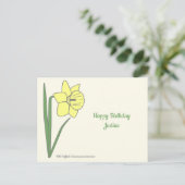 Botanische Blume Daffodil Pastel Postkarte (Stehend Vorderseite)