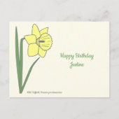 Botanische Blume Daffodil Pastel Postkarte (Vorderseite)