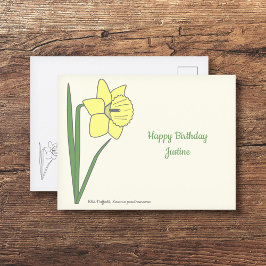 Botanische Blume Daffodil Pastel Postkarte