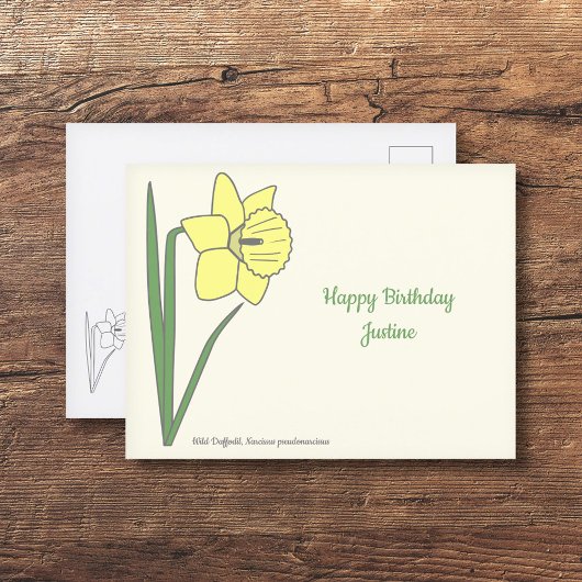 Botanische Blume Daffodil Pastel Postkarte