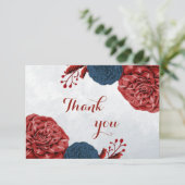 botanische Blume Dankeskarte (Stehend Vorderseite)