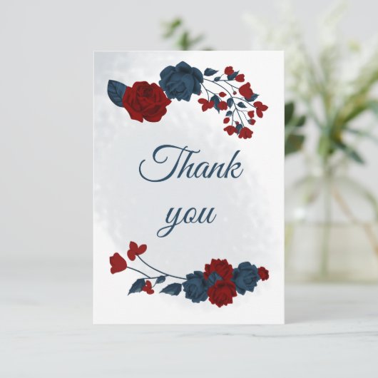 Botanische Blume Dankeskarte (Stehend Vorderseite)