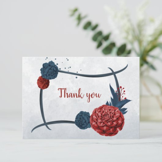 botanische Blume Dankeskarte (Stehend Vorderseite)