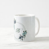 Botanische Blume der blauen Marine Kaffeetasse (VorderseiteRechts)