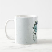 Botanische Blume der blauen Marine Kaffeetasse (Links)