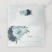 Botanische Blume der blauen Marine Platzkarte (Außenseite Aufgefaltet)