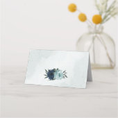Botanische Blume der blauen Marine Platzkarte (Rückseite)