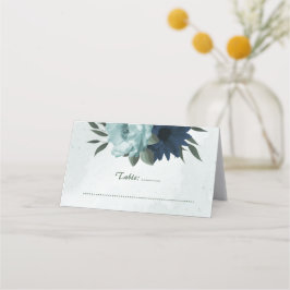 Botanische Blume der blauen Marine Platzkarte