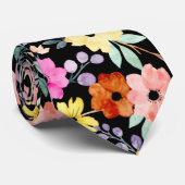 Botanische Blume der modernen Wasserfarbe Neck T Krawatte (Gerollt)