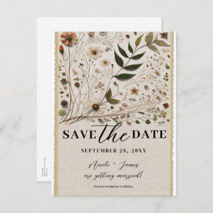 Botanische Blume der Natur Save the Date Ankündigungspostkarte