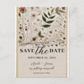 Botanische Blume der Natur Save the Date Ankündigungspostkarte (Vorderseite)
