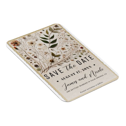 Botanische Blume der Natur Save the Date Magnet (Rechte Seite)