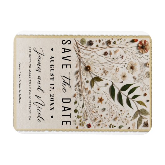 Botanische Blume der Natur Save the Date Magnet (Horizontal)