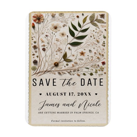 Botanische Blume der Natur Save the Date Magnet (Vertikal)