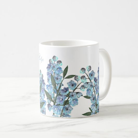 Botanische Blume des Blauen Delphinus Kaffeetasse (VorderseiteRechts)