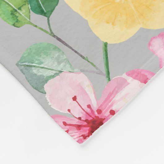 Botanische Blume Fleecedecke (Ecke)